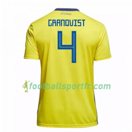Tenue Suède Granqvist 4 Domicile Coupe du monde 2018 Maillot de Foot
